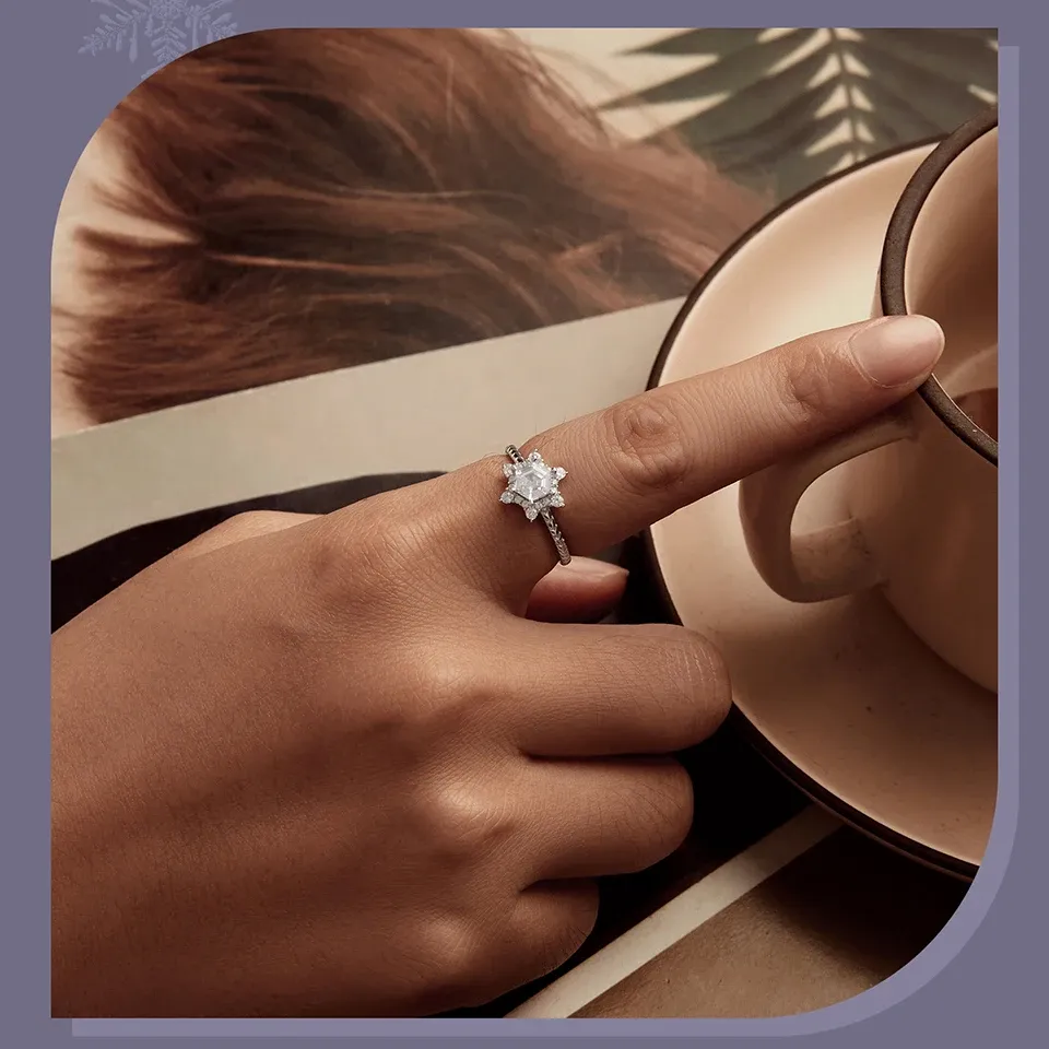 Bague fleur de glace en argent 925 WOSTU