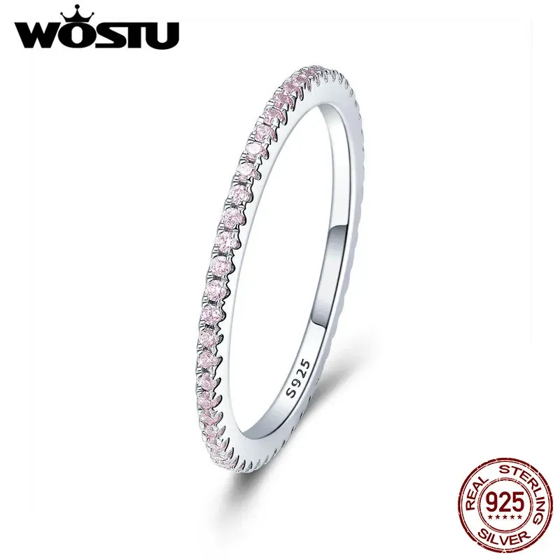 Bague fine WOSTU en argent 925 avec zircon coloré