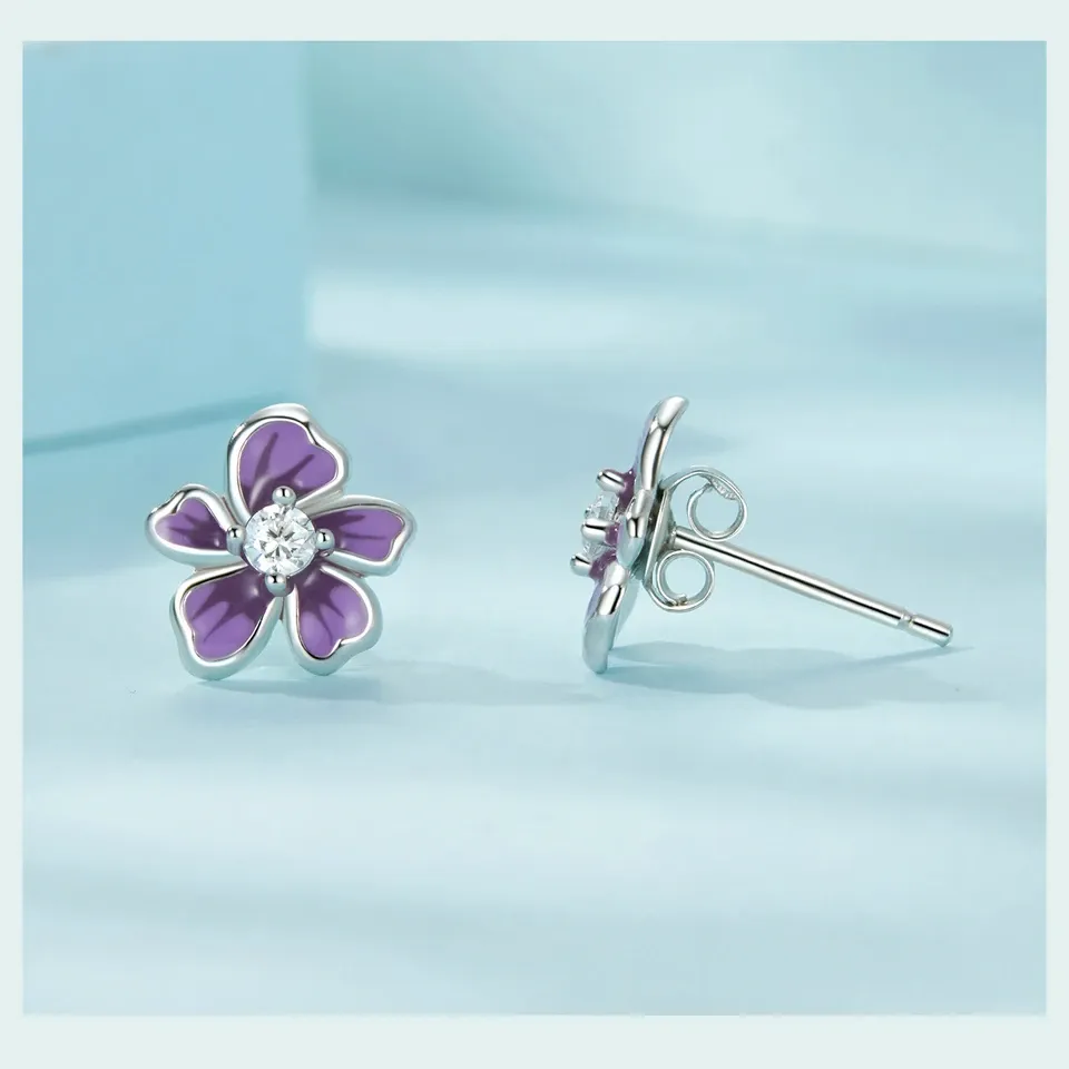 Boucles d’oreilles fleurs en argent 925 WOSTU