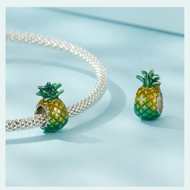 Breloque mangue double face en argent 925 WOSTU