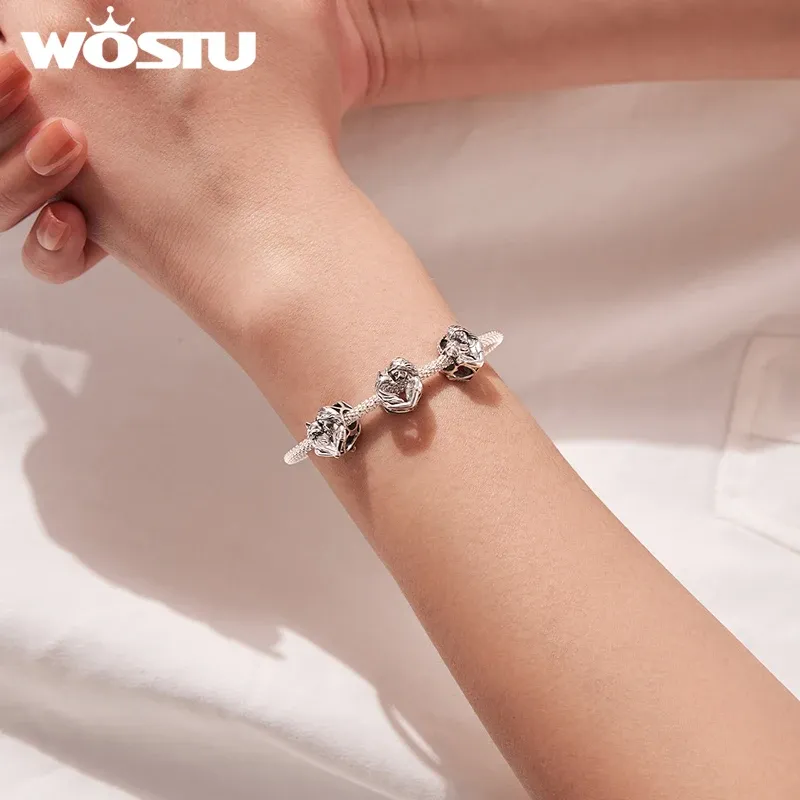 Pendentif cœur fille et chat en argent 925 WOSTU