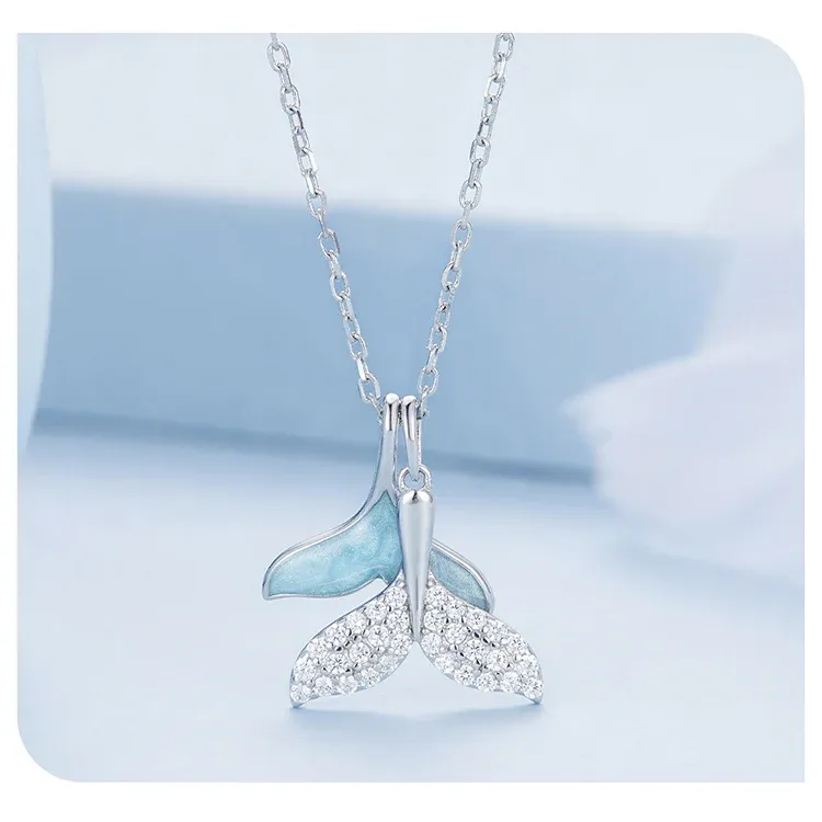 Collier double queue de baleine en argent 925 WOSTU