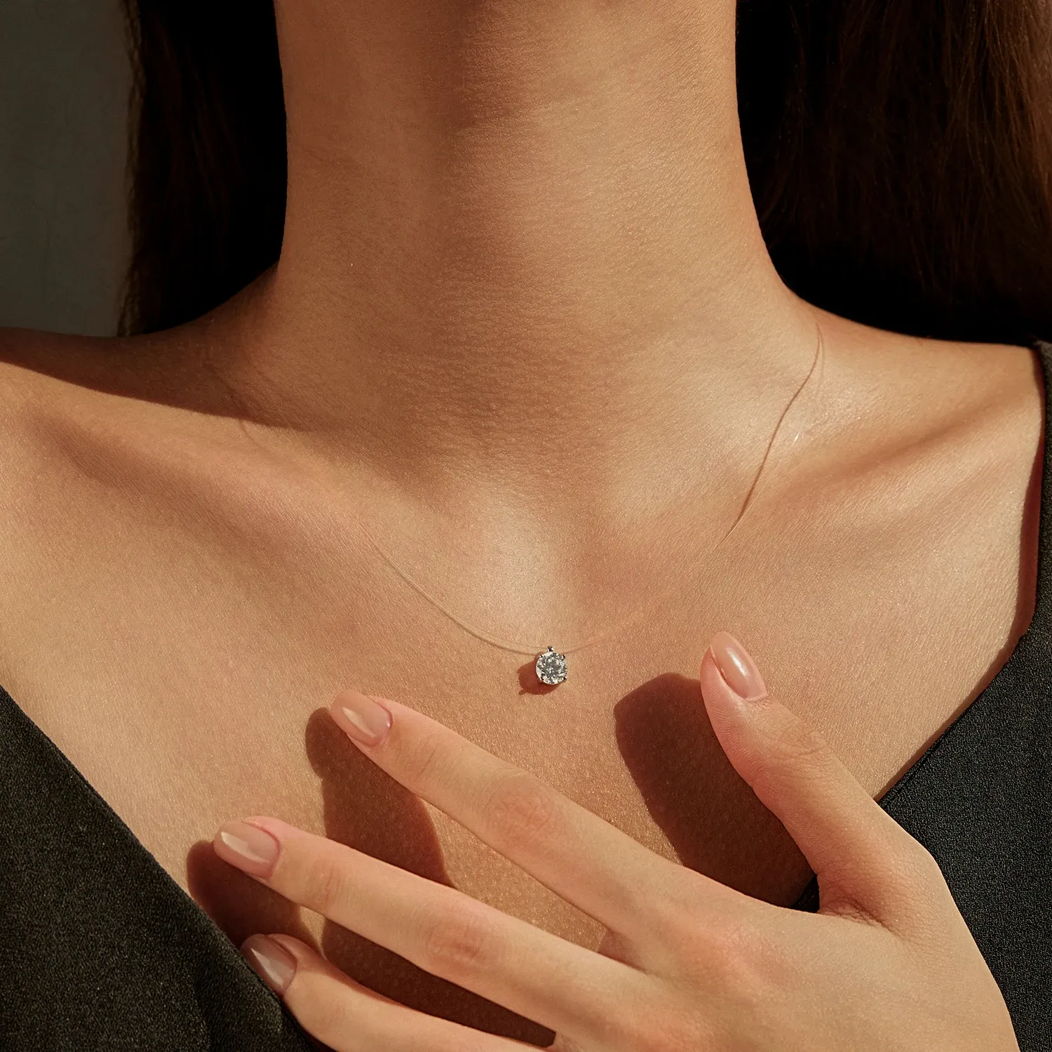 Collier moissanite ronde 1 ct en argent 925 MODIAN