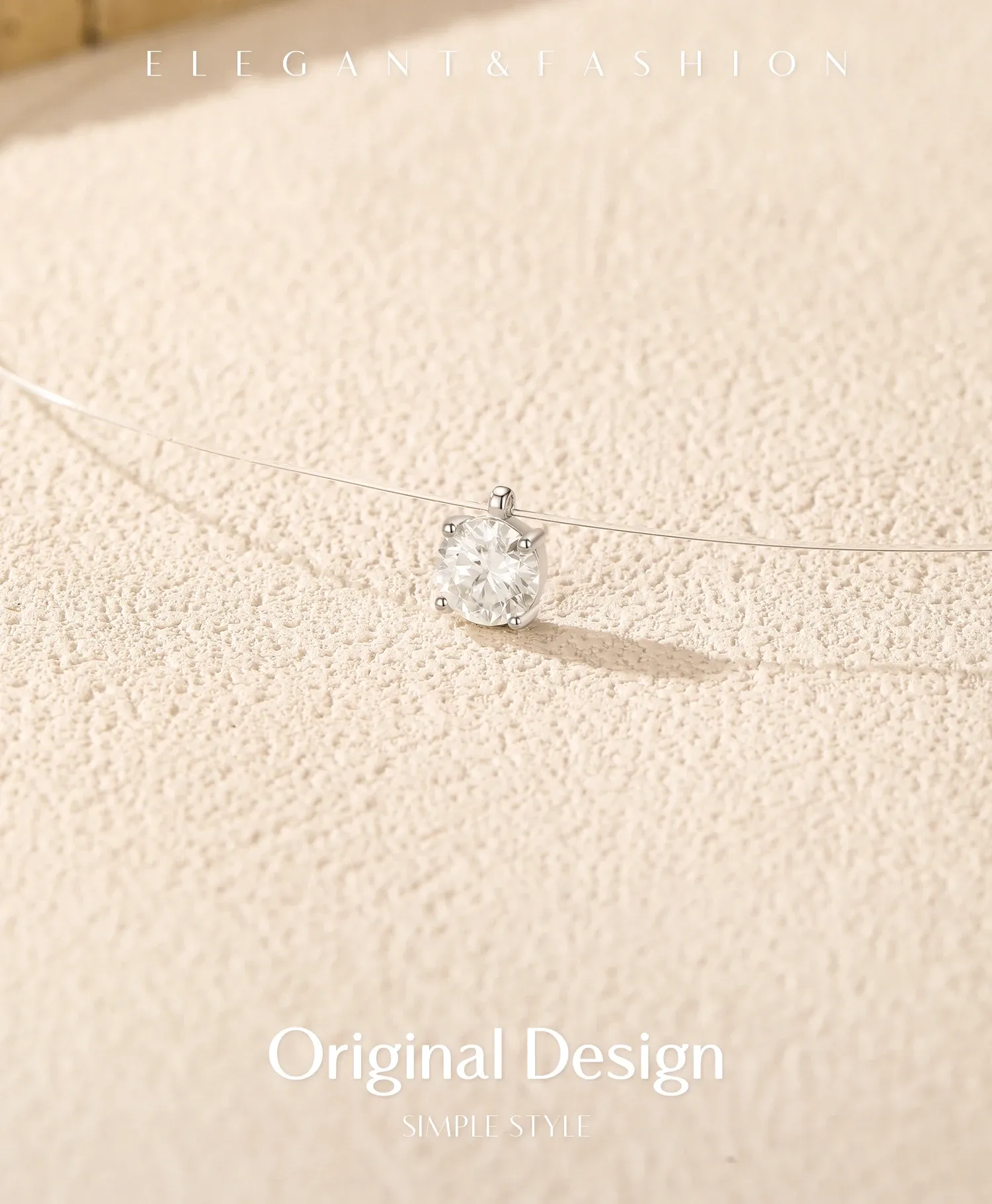 Collier moissanite ronde 1 ct en argent 925 MODIAN