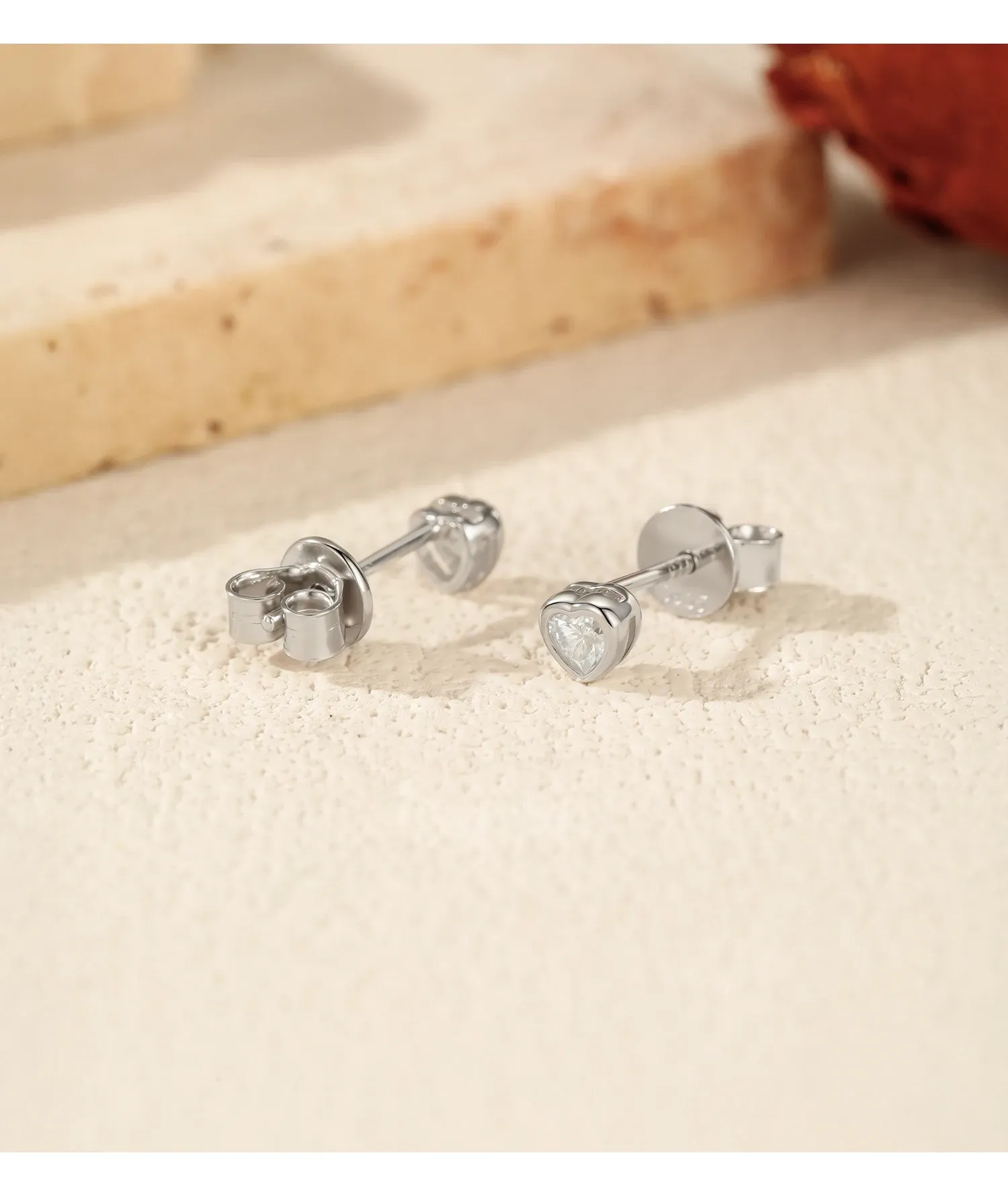 Boucles d’oreilles cœur en moissanite MODIAN en argent 925