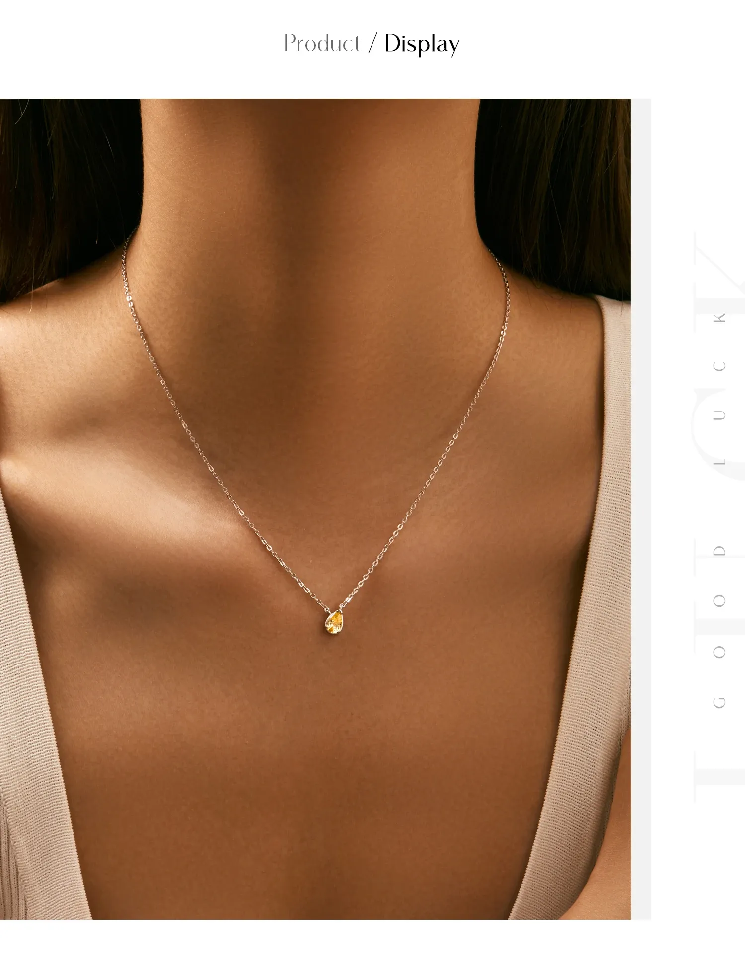 Collier pendentif goutte en argent 925 MODIAN avec zircon