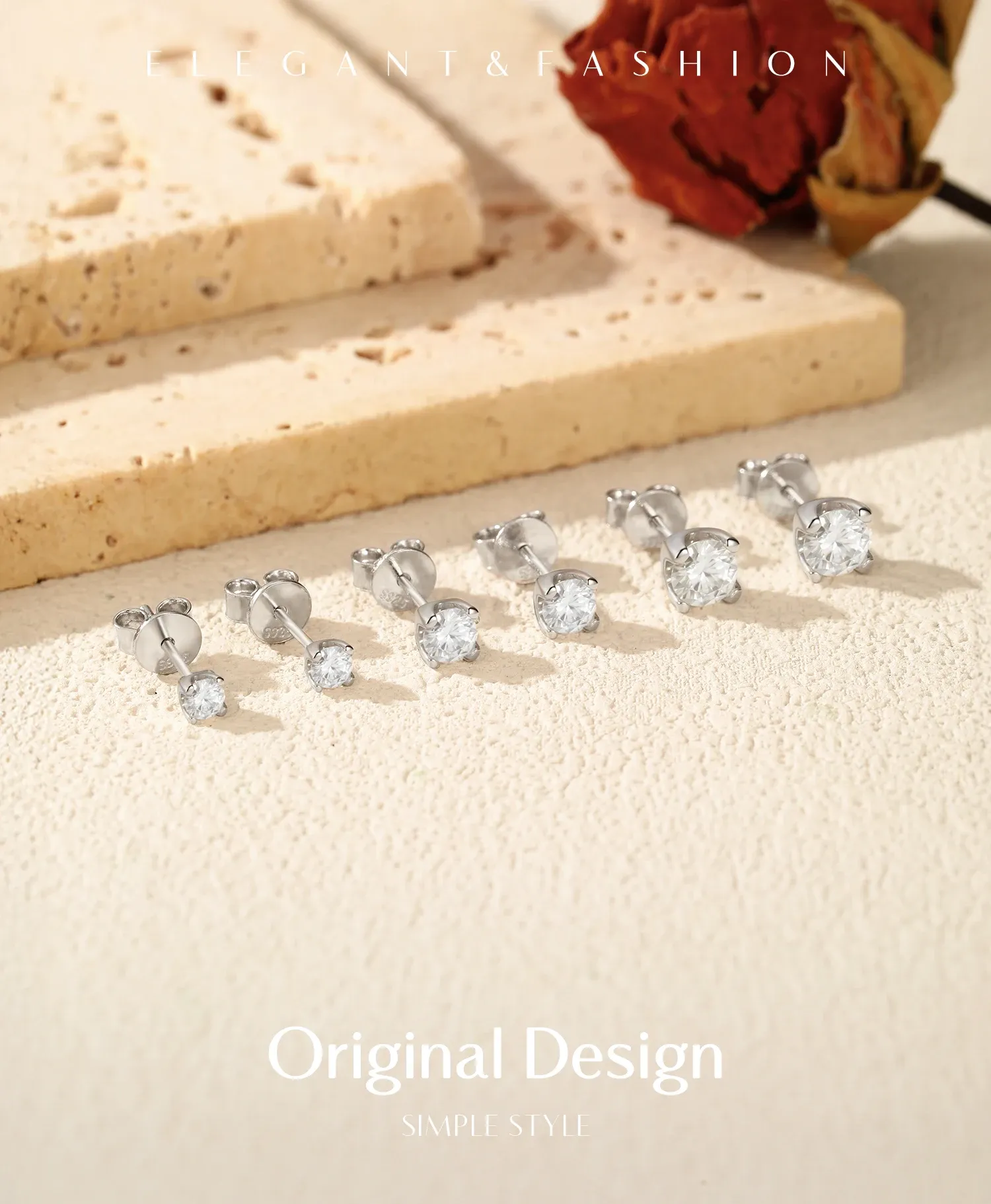 Boucles d’oreilles puces Moissanite carrées en argent 925 MODIAN