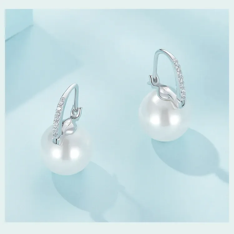 Boucles d’oreilles coquillage en argent 925 et perle Bamoer