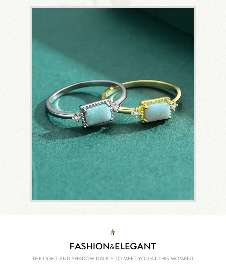 Bague en argent 925 avec opale naturelle MODIAN