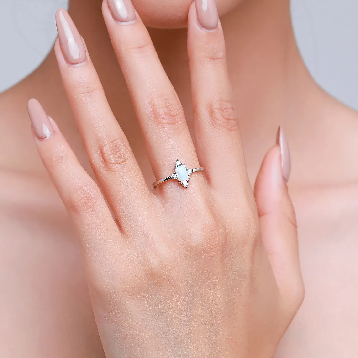 Bague couronne opale en argent 925 MODIAN