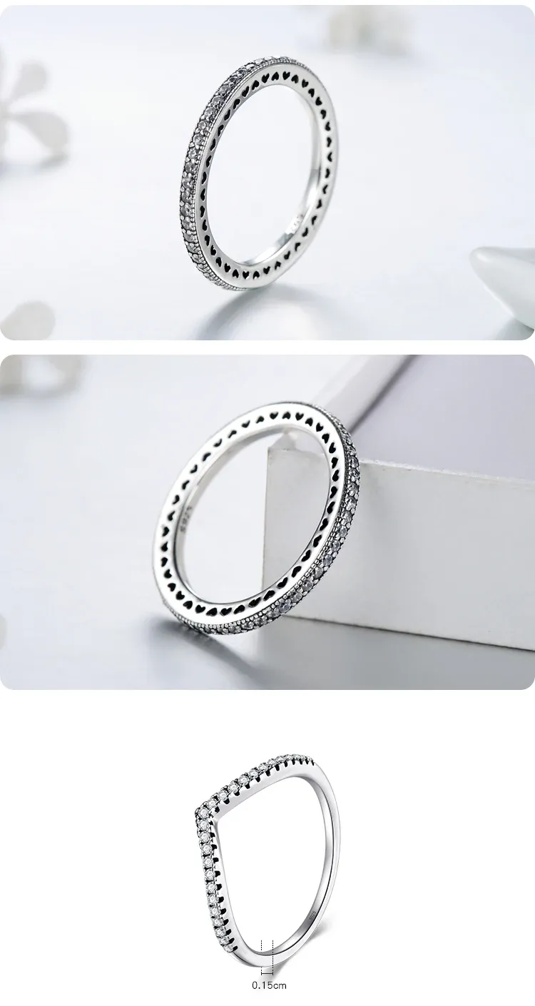 Bague fine en argent 925 et zircon pavé MODIAN