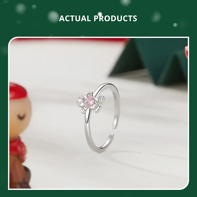 Bague de Noël ouverte en argent 925 Bamoer