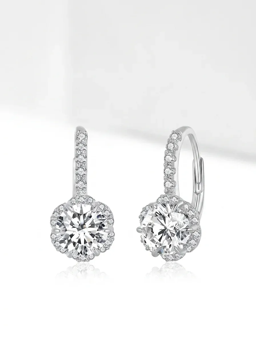 Créoles argent 925 moissanite et zircon