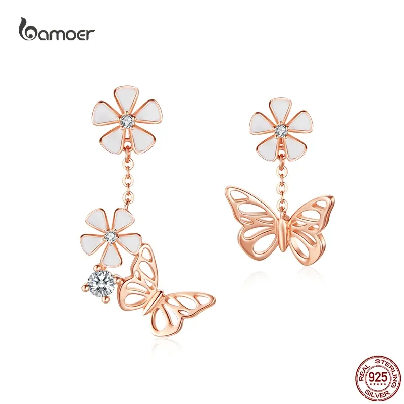 Parure Bamoer en argent 925 au motif papillon et fleur