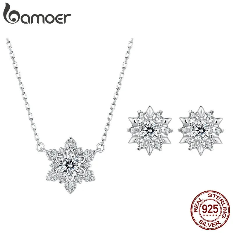 Parure fleur de glace en argent 925 Bamoer
