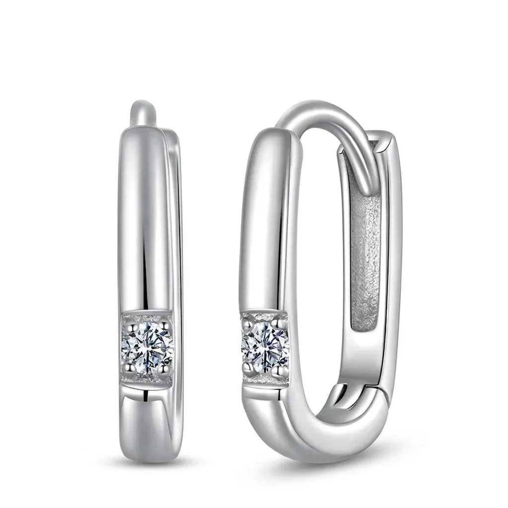 Boucles d’oreilles ovales moissanite argent 925