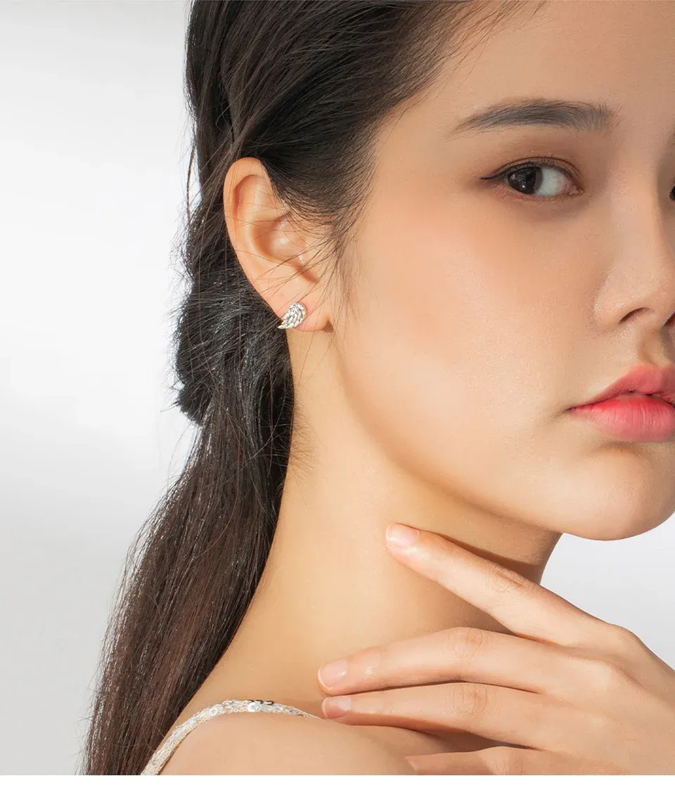 Boucles d’oreilles ailes d’ange en argent 925 Bamoer