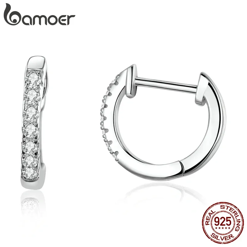 Créoles classiques en argent 925 et zircon Bamoer
