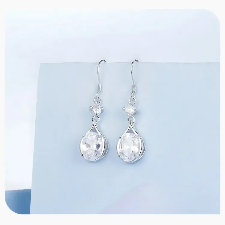 Parure goutte d’eau en argent 925 Bamoer avec zircon