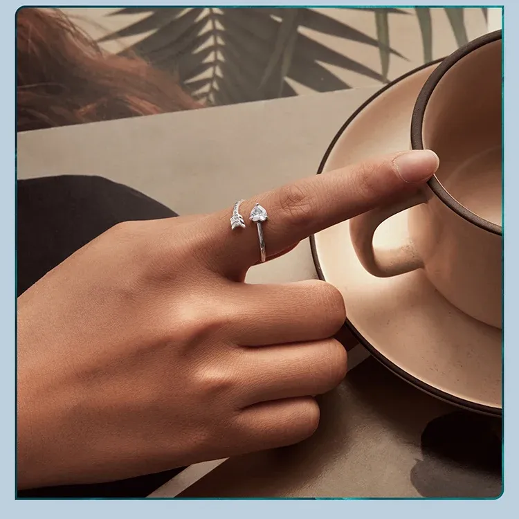 Bague cœur flèche ouverte en argent 925 Bamoer