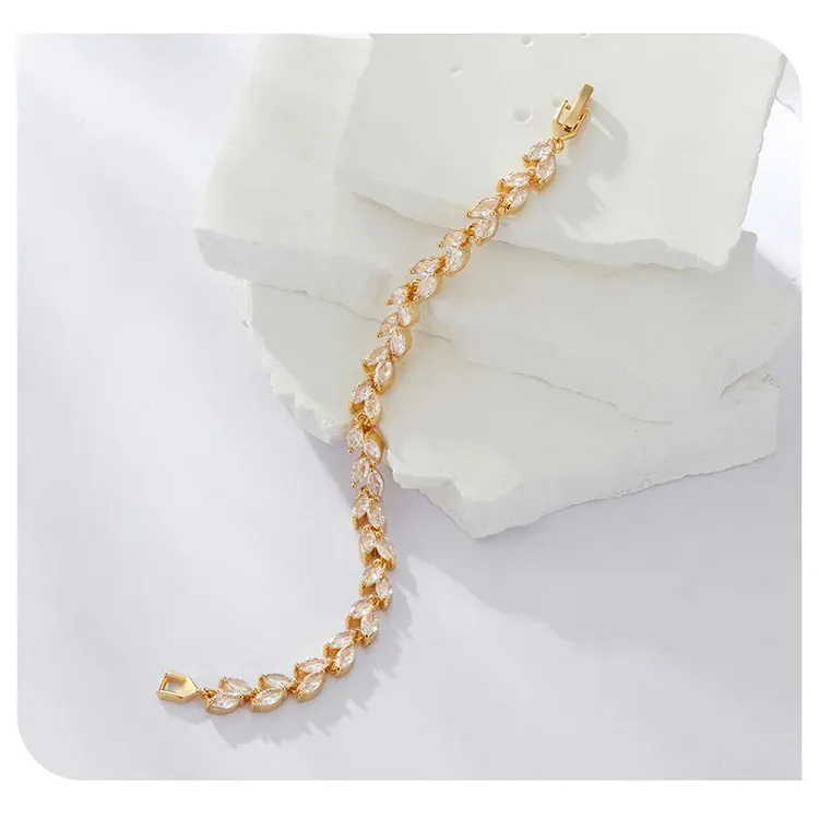 Bracelet étoile et lune Bamoer en plaqué or blanc