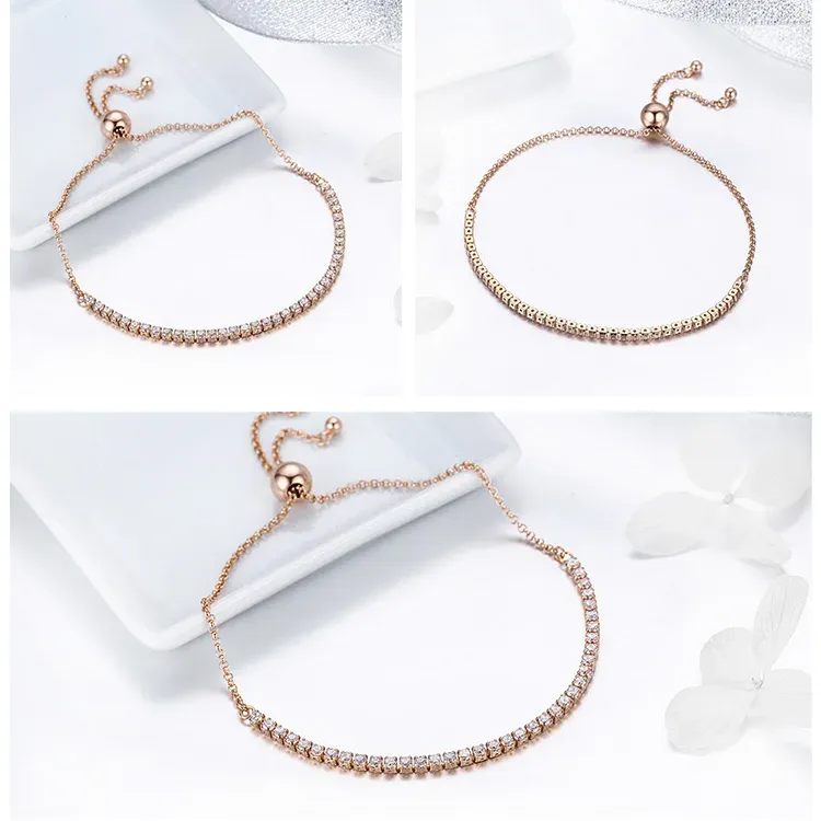 Bracelet tennis Bamoer en argent 925 et zircons, style doux