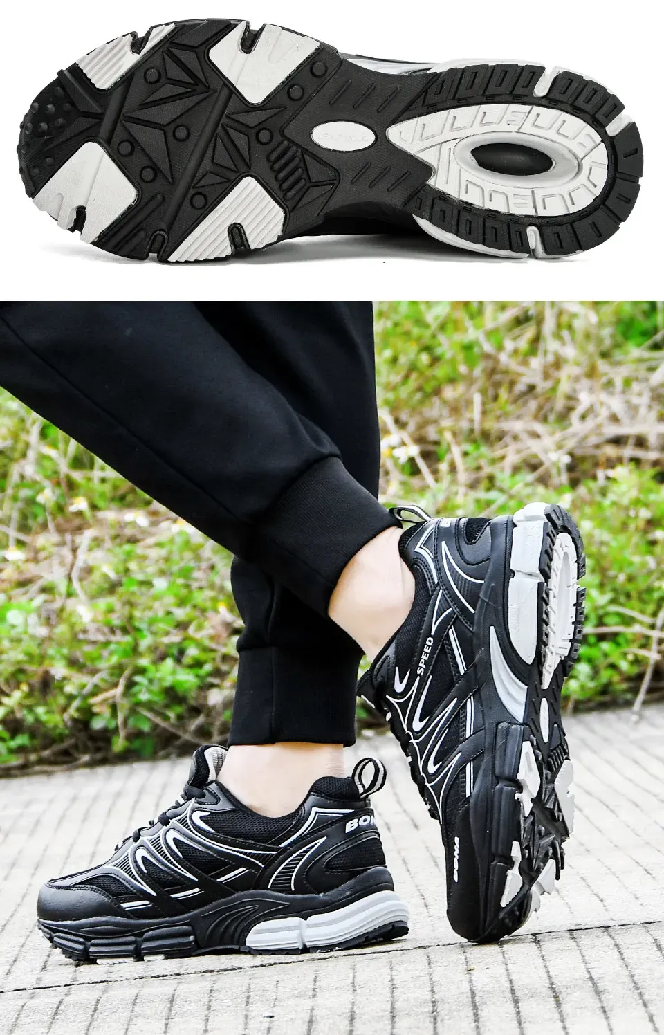 Baskets homme BONA en mesh respirant à semelle robuste