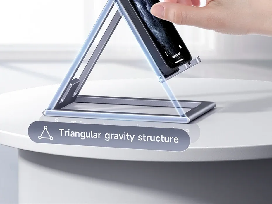 Support de bureau pliable en aluminium Hagibis pour téléphone et tablette