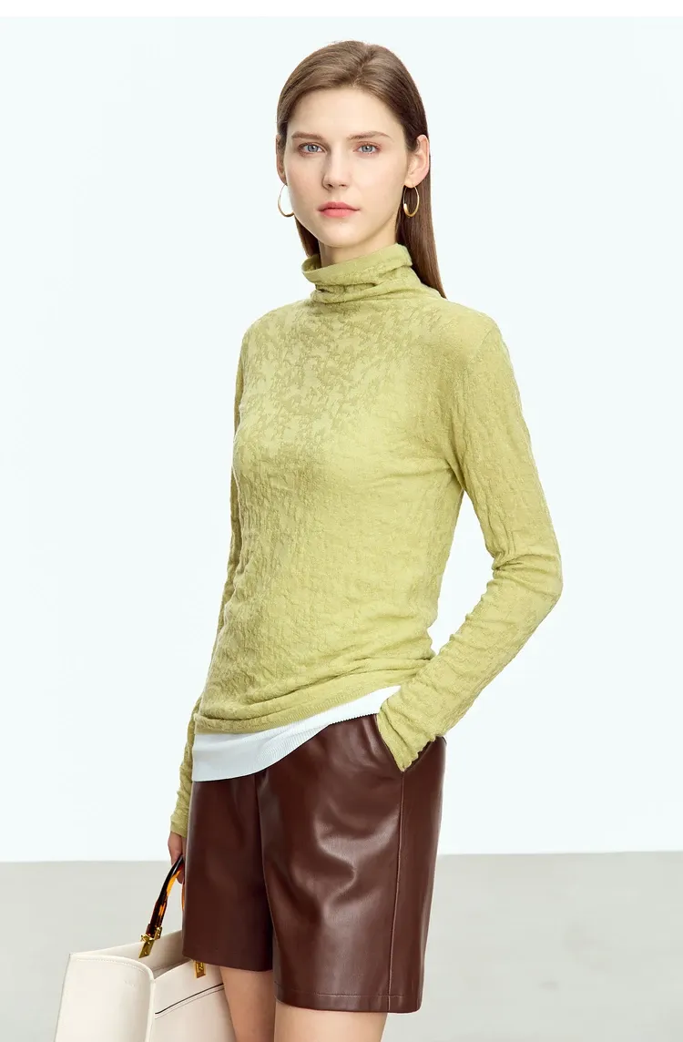 Pull col roulé AMII en maille fine, coupe slim