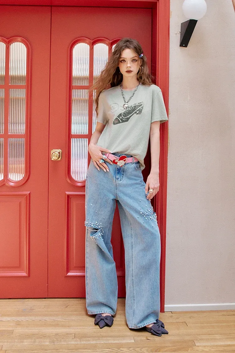 T-shirt court ELFSACK à imprimé cartoon pour femme