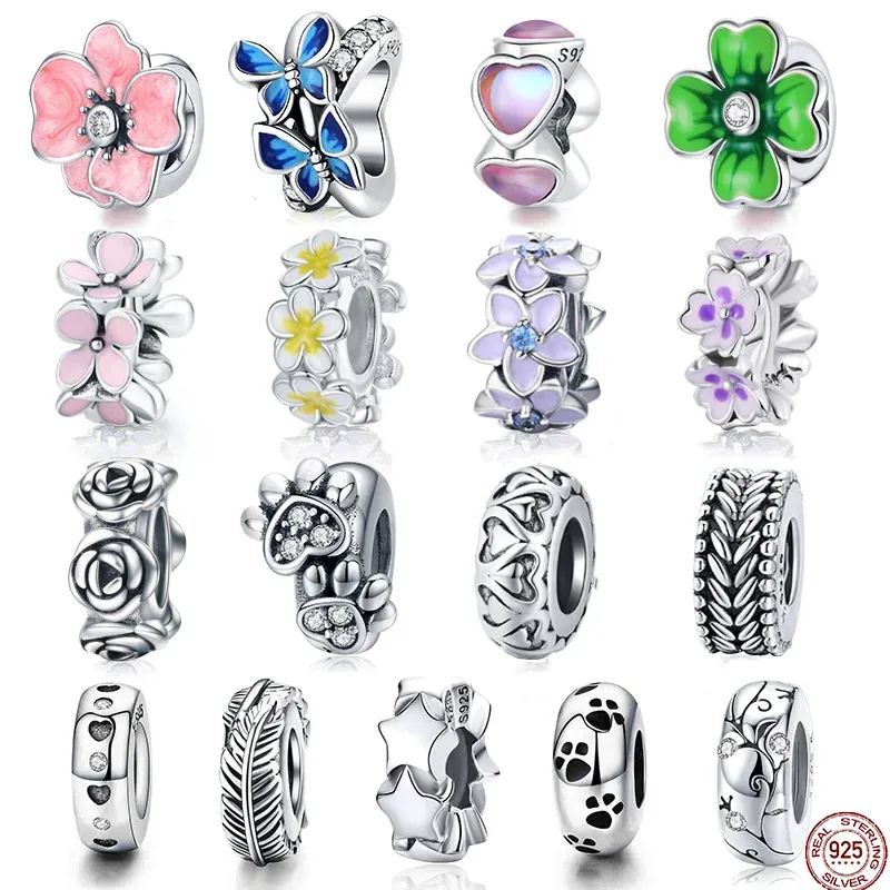 Breloque plume de chat en argent 925 WOSTU pour bracelet DIY