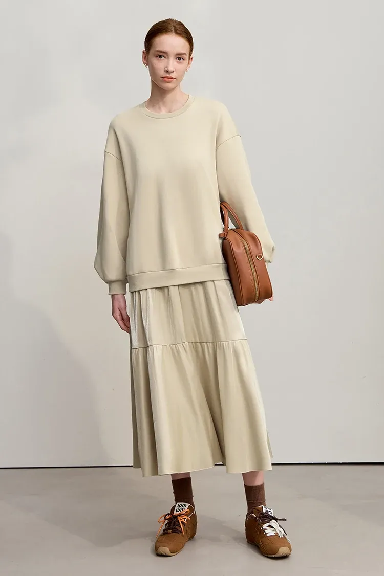 Robe-pull patchwork AMII en maille ample pour l’hiver