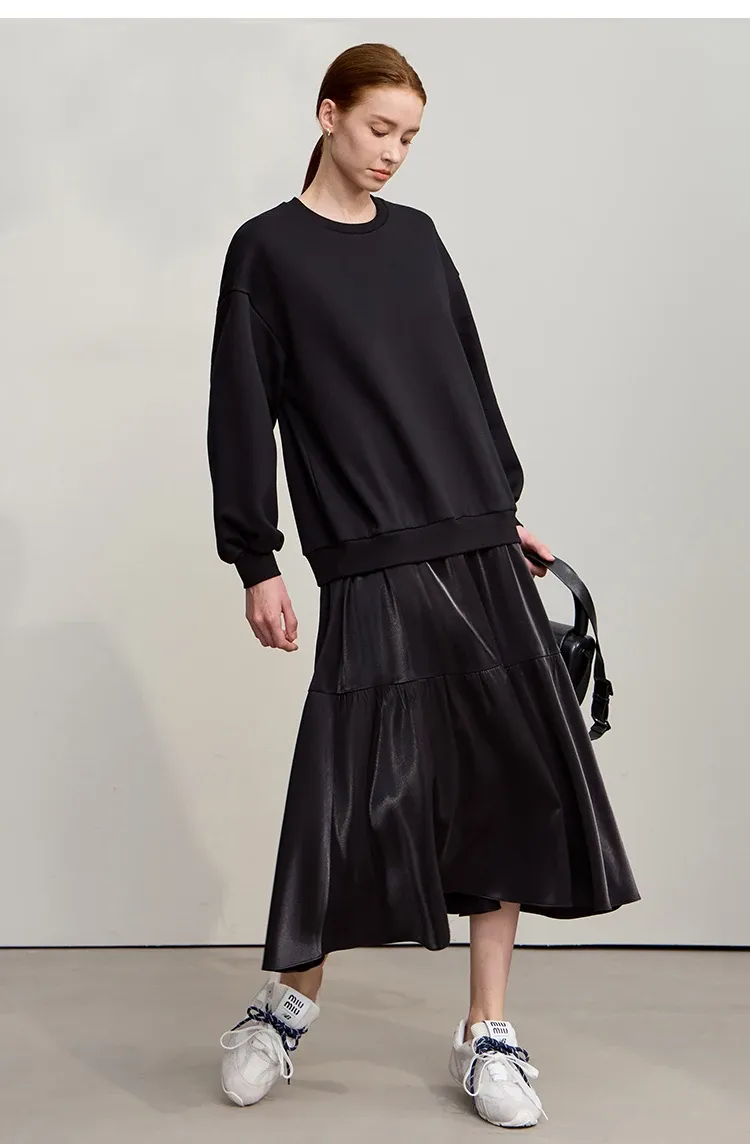 Robe-pull patchwork AMII en maille ample pour l’hiver