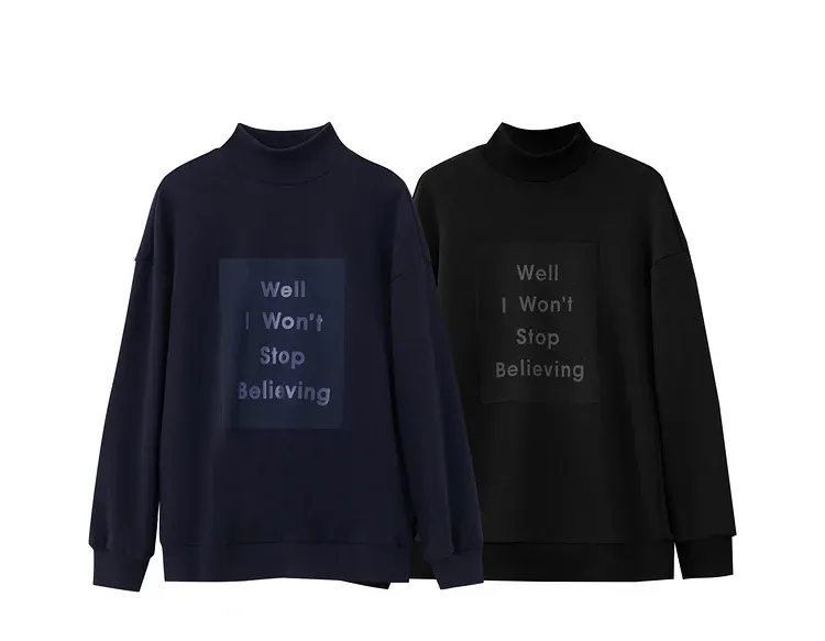 Sweat femme AMII imprimé à col semi-montant, coupe loose