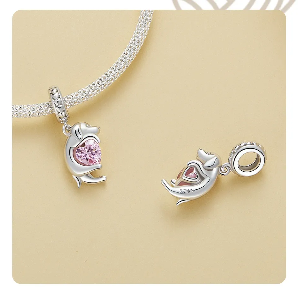 Breloque chien dalmatien en argent 925 WOSTU