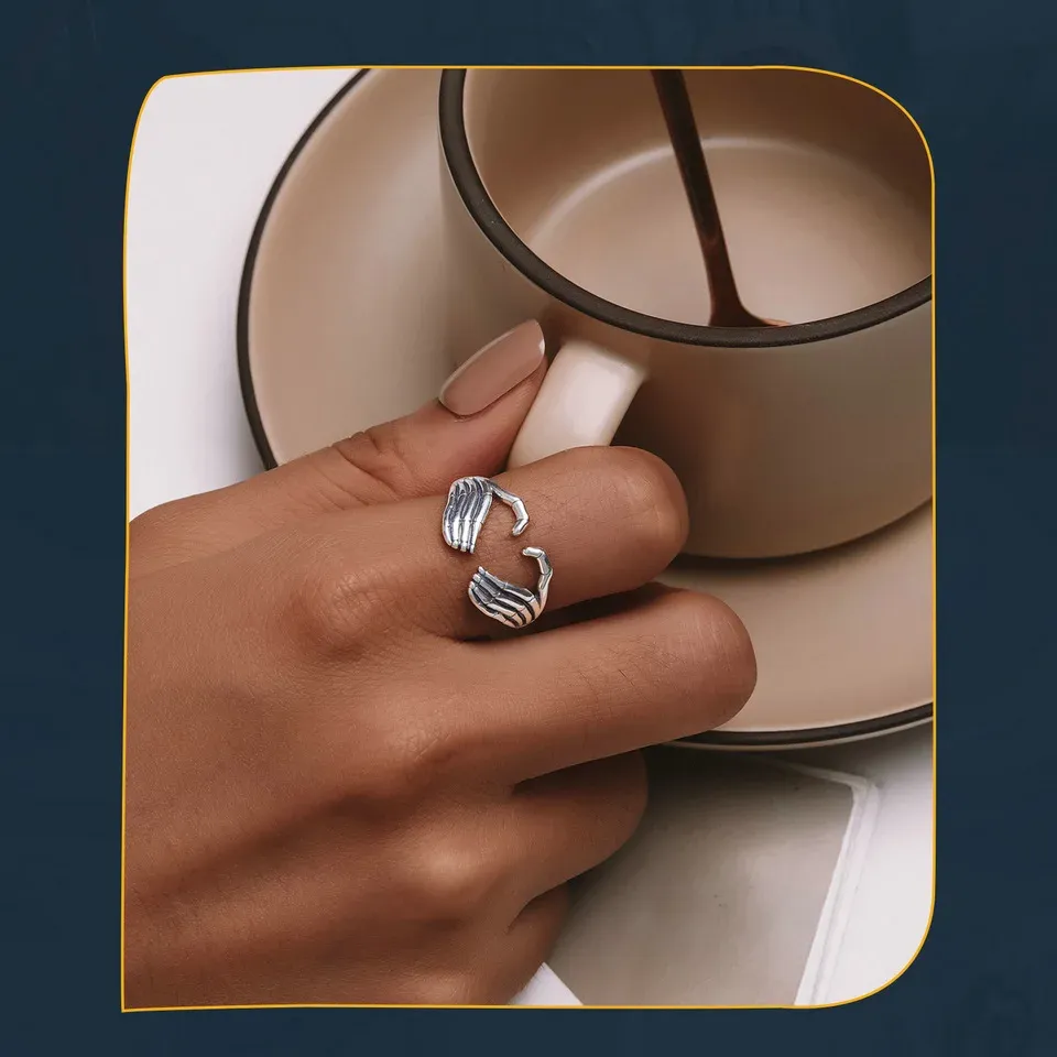 Bague squelette en argent 925 WOSTU