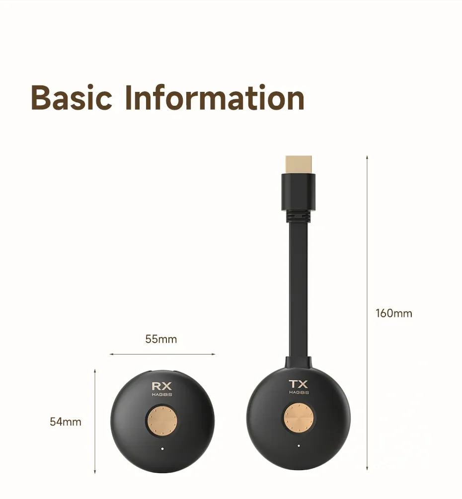 Kit HDMI sans fil Hagibis G10W pour TV, projecteur et PC