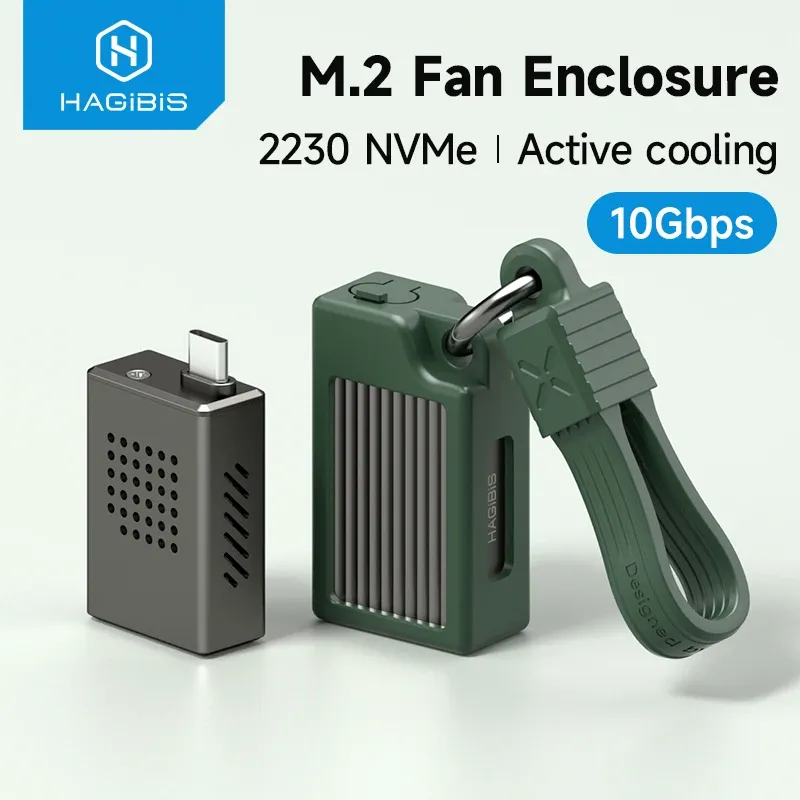 Boîtier SSD NVMe 2230 Hagibis avec ventilateur USB 3.2 Gen 2