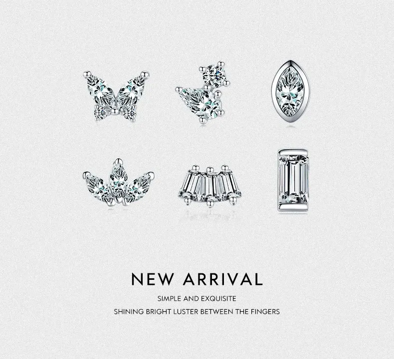 Boucles d’oreilles puces géométriques en argent 925 plaqué or MODIAN