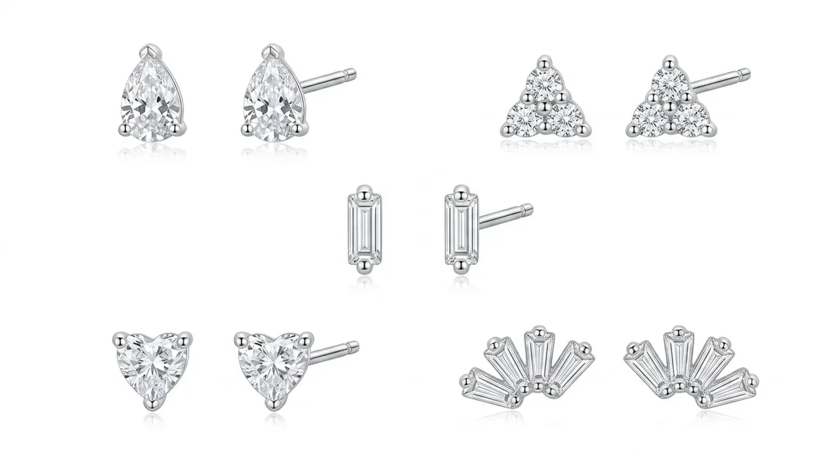 Boucles d’oreilles puces géométriques argent 925