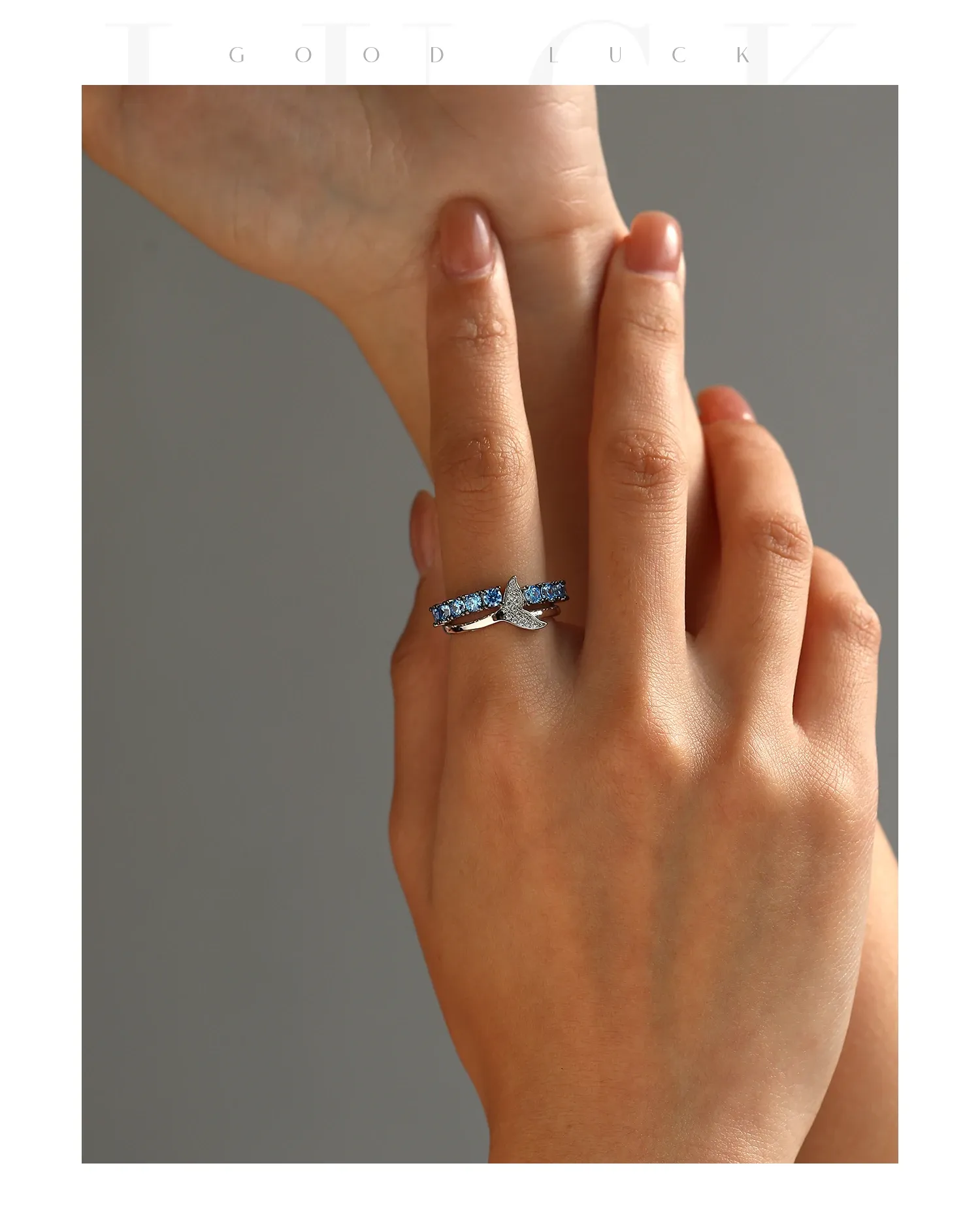 Bague queue de sirène MODIAN en argent 925 et zircon bleu