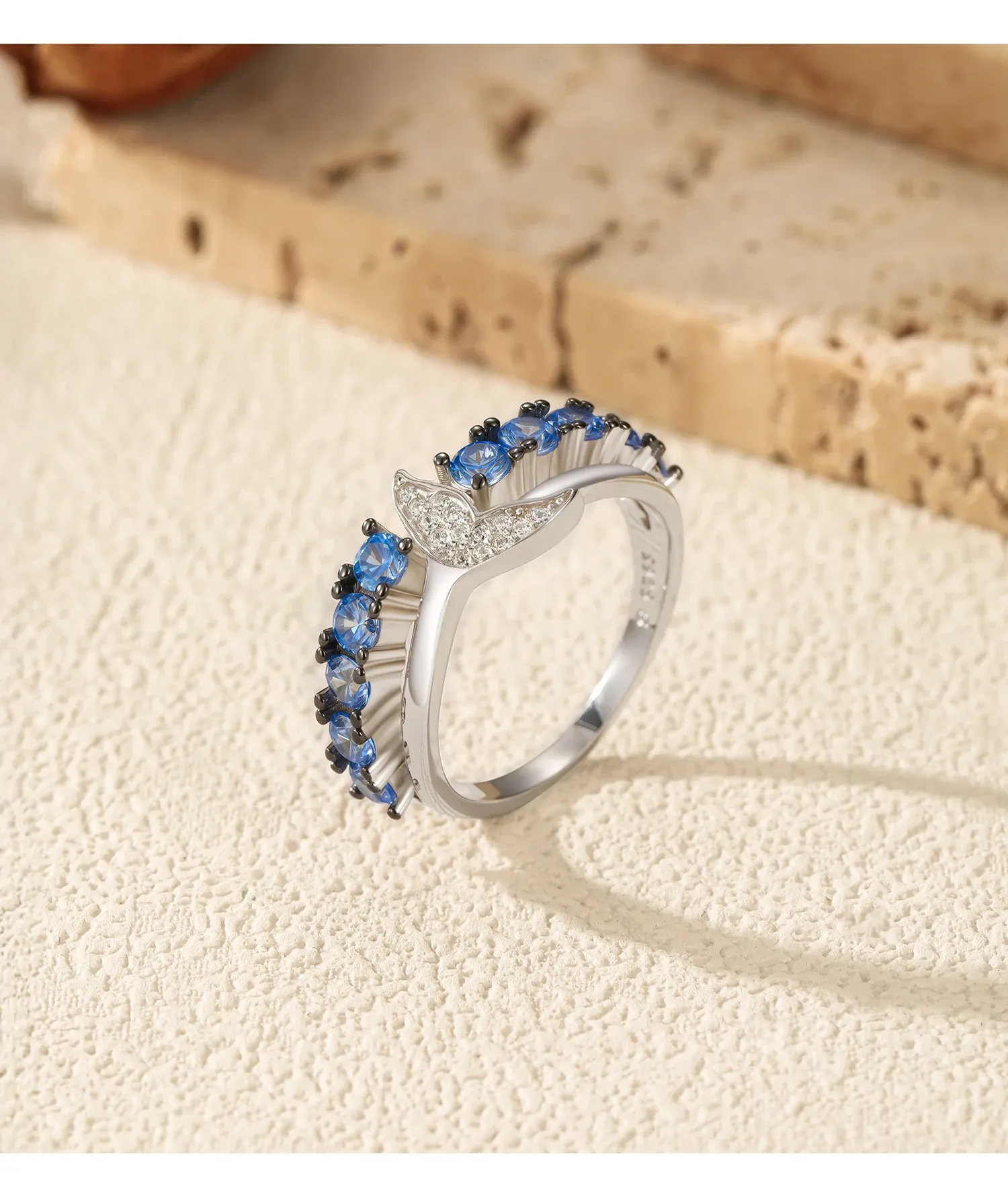 Bague queue de sirène MODIAN en argent 925 et zircon bleu