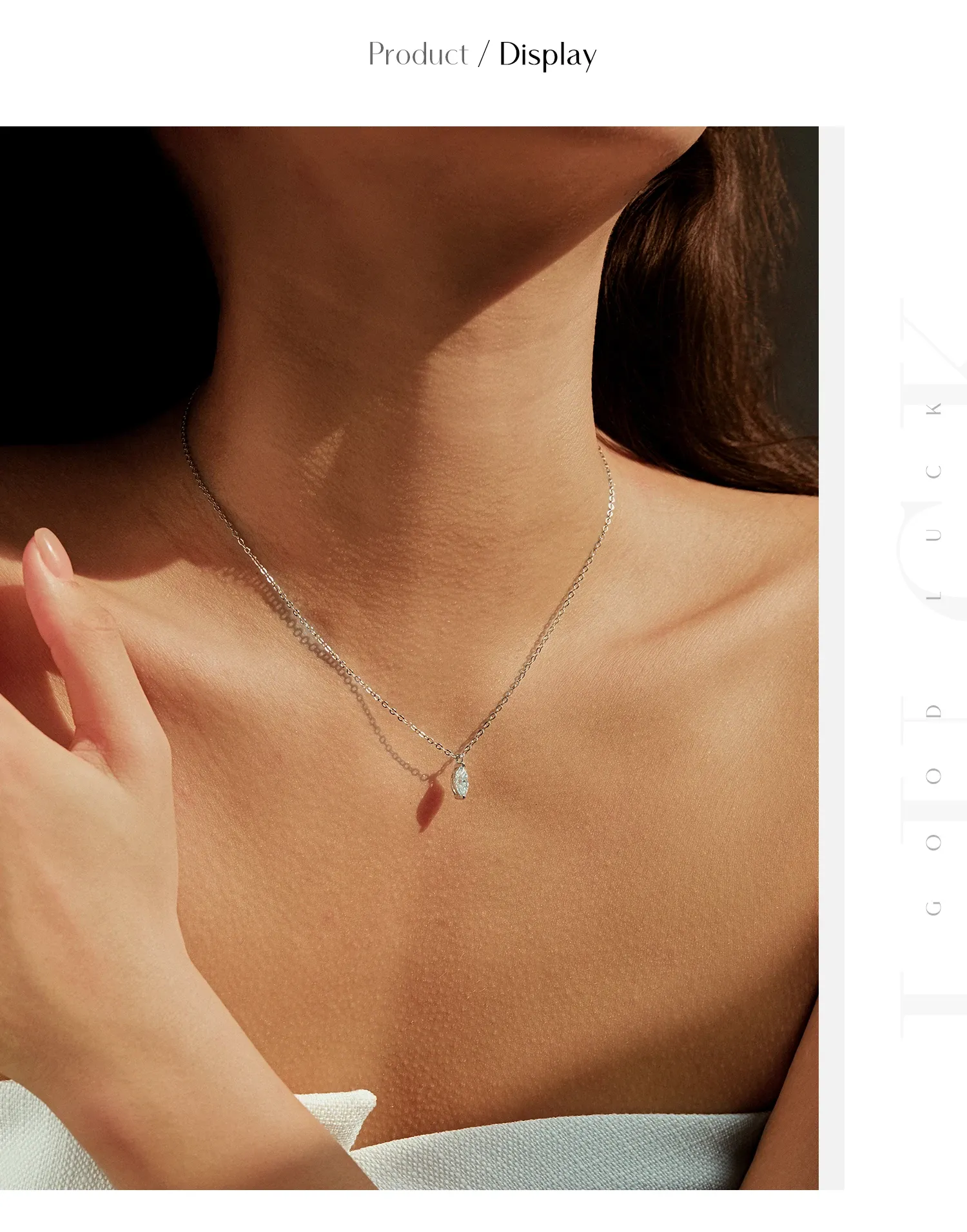 Collier géométrique en moissanite D avec chaîne en argent 925