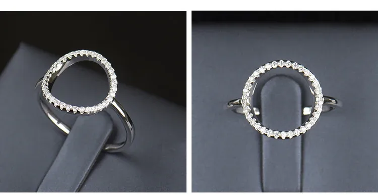 Bague cercle bicolore en argent 925 et zircon
