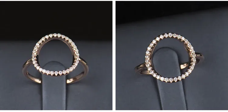 Bague cercle bicolore en argent 925 et zircon