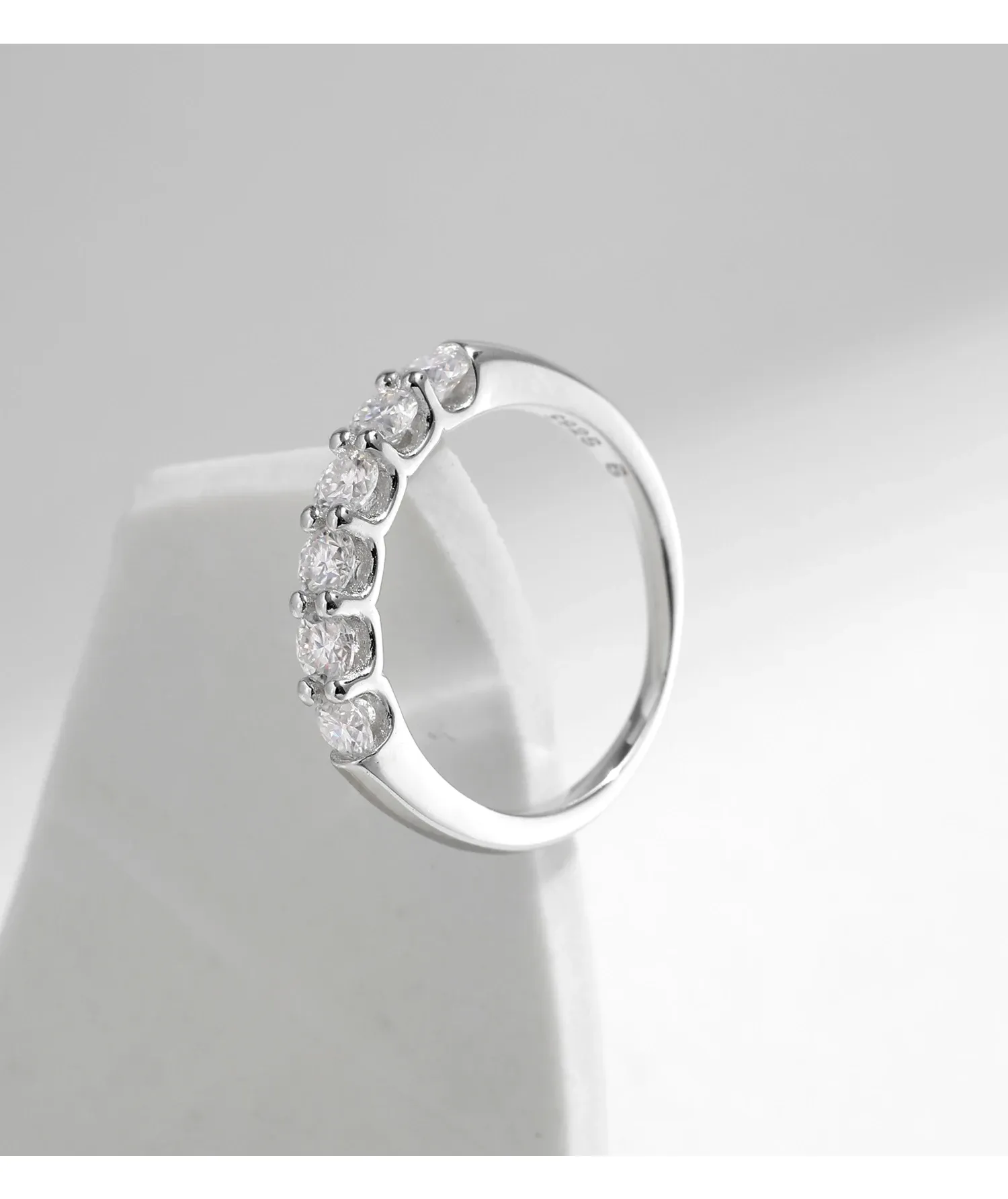 Parure créoles géométriques en moissanite et argent 925