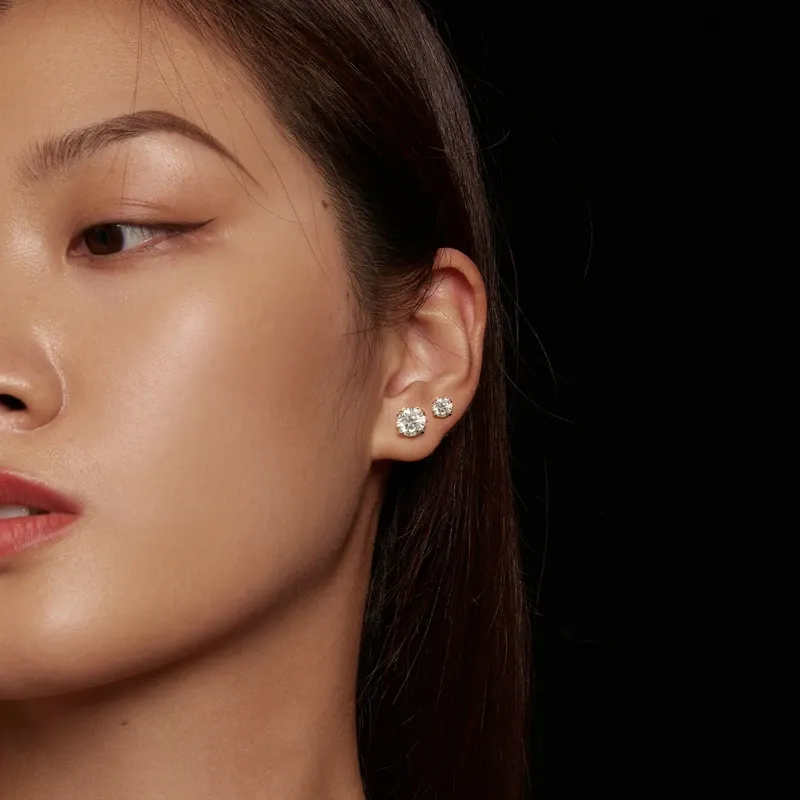 Boucles d’oreilles en moissanite pétale en argent 925 Bamoer U