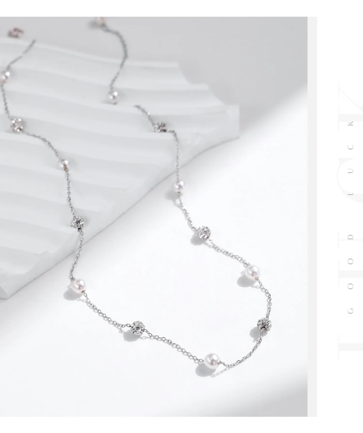 Collier Y en argent 925 avec zircons scintillants MODIAN