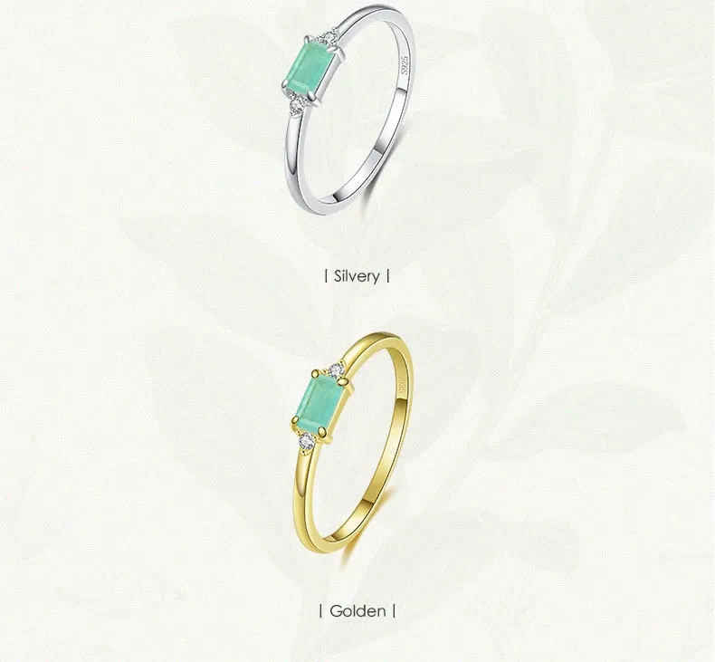 Bague fine en argent 925 sertie de tourmaline verte MODIAN