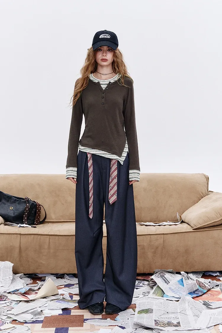 Ensemble ELFSACK bicolore en maille à manches longues